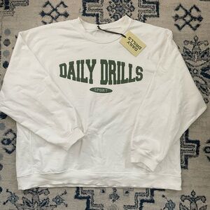 Daily Drills White Oversized Sport Crew